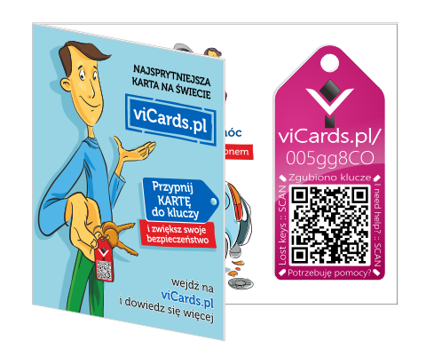 A leaflet with a ViCards card attached